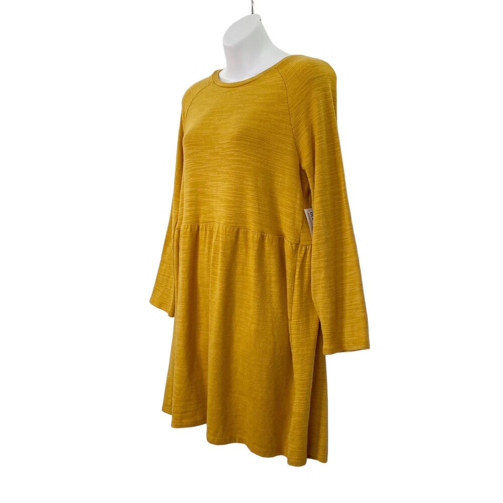 Old Navy Tunic Shirt Junior Size XL 14-18 Mustard Long Sleeved Baby Doll Stretch